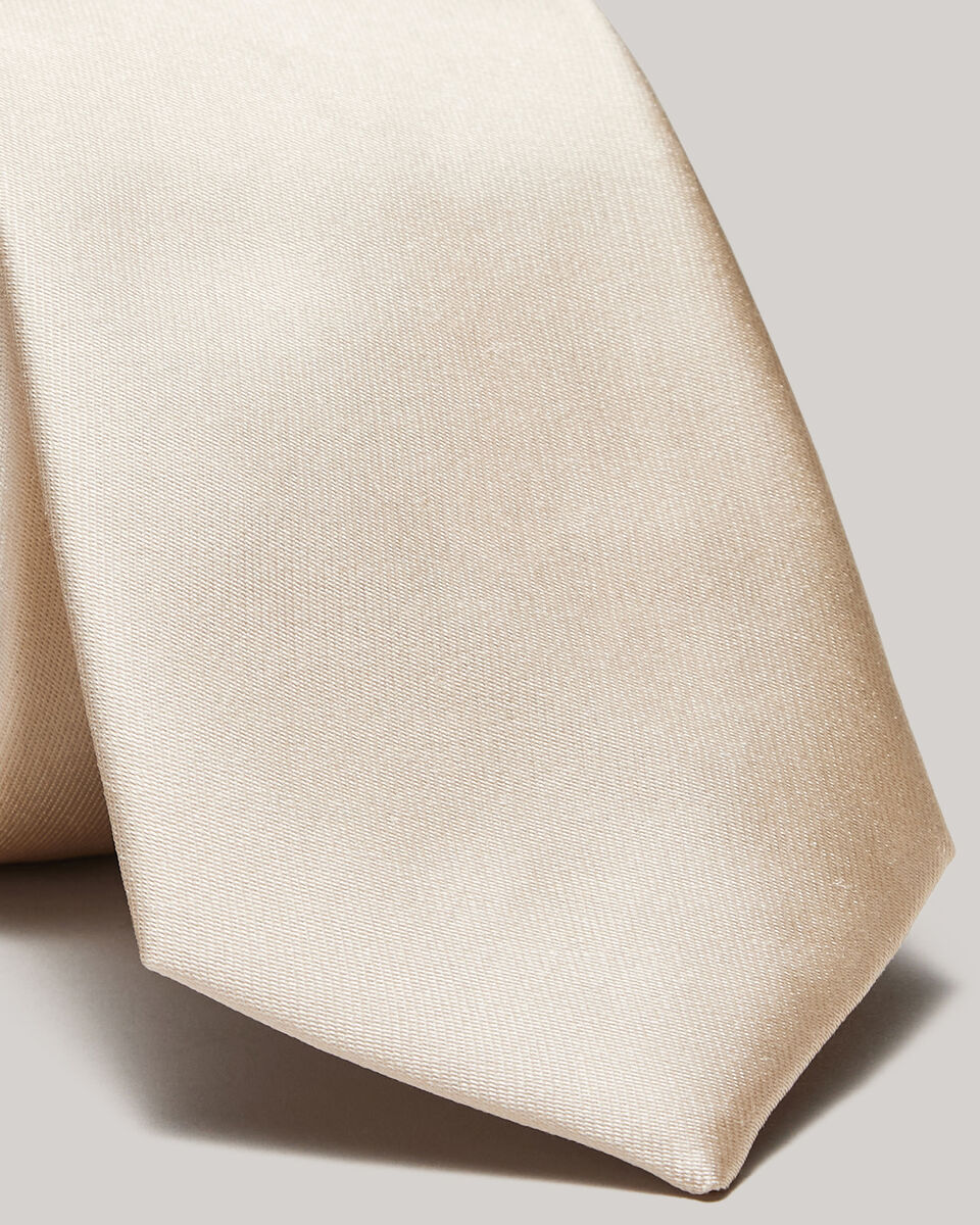 Silk Satin Tie, Lemon, hi-res